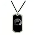 thumbnail image 1 of Wolf Howling Moon Silhouette Military Dog Tag Pendant Necklace with Cord, 1 of 4
