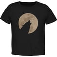 thumbnail image 1 of Wolf Howling Moon Silhouette Toddler T Shirt Black Toddler Size 5/6, 1 of 1