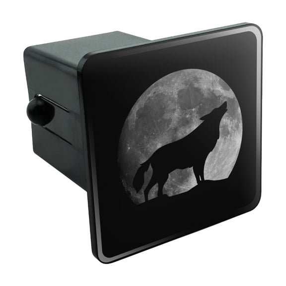 Wolf Howling Moon Silhouette Tow Trailer Hitch Cover Plug Insert