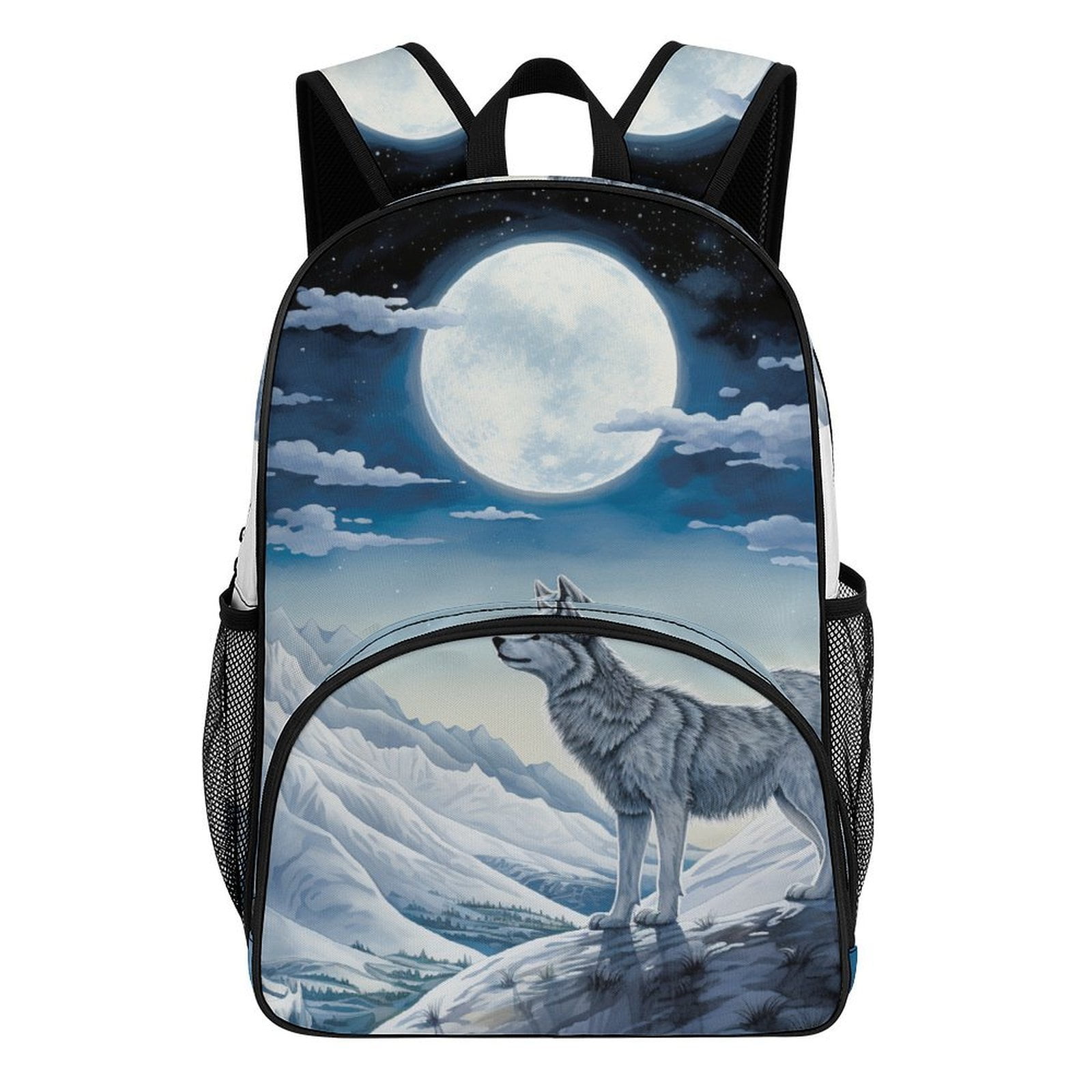 Wolf Howling Moonlit Mountainscape Backpacks for Backpack for Bookbag ...