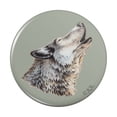 thumbnail image 1 of Wolf Howling Pinback Button Pin, 1 of 5