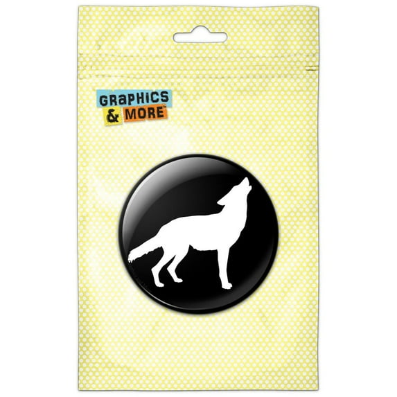 Wolf Howling Refrigerator Button Magnet