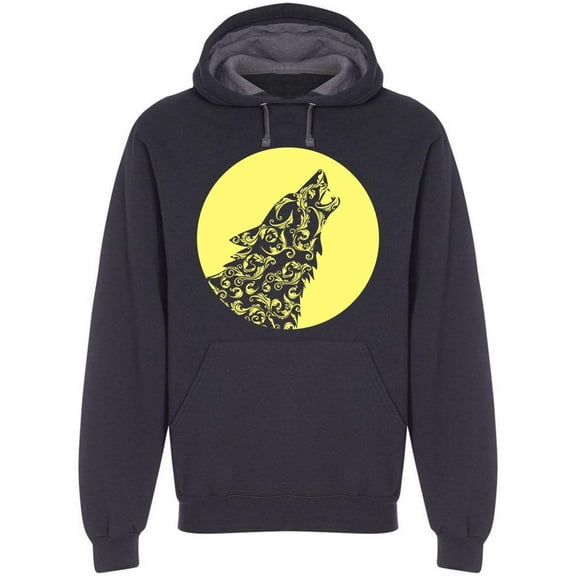Wolf Howling Vintage Encircled  Hoodie Men -Image by Shutterstock, Male x-Large