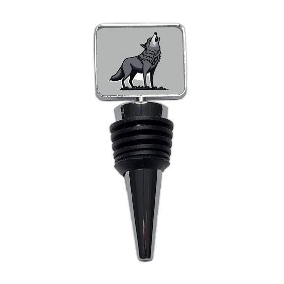 Wolf Howling Wine Bottle Stopper Cap Plug