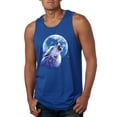 thumbnail image 1 of Wolf Howling at the Moon | Mens Animal Lover Graphic Tank Top, Royal, Small, 1 of 3