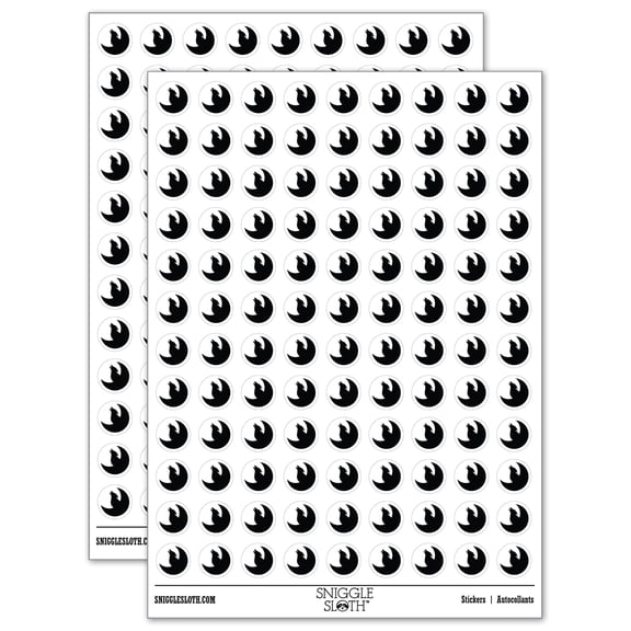 Wolf Howling with Moon 200+ Round Stickers - White - Gloss Finish - 0.50" Size