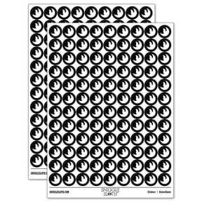 Wolf Howling with Moon 200+ Round Stickers - Black - Matte Finish - 0.50" Size