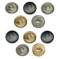 thumbnail image 1 of Wolf Howling with Moon Set of 10 Metal 0.6" (15mm) Sewing Shank Round Buttons - Black Color, 1 of 5