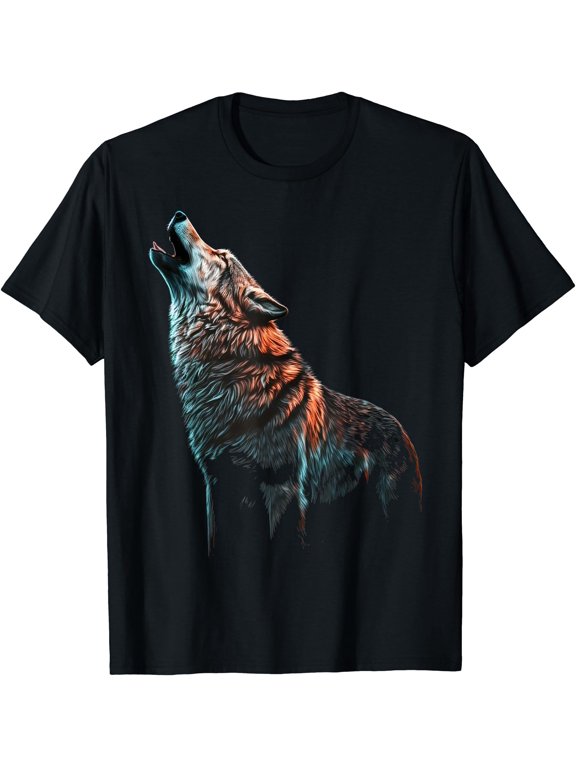 Wolf Howls Animal Print Animal Lovers Wolf T-Shirt