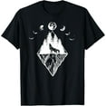thumbnail image 1 of Wolf In Moon Light Howling Wolf Phases Of The Moon Mens T-Shirt, 1 of 7