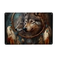 thumbnail image 1 of Wolf Indian Dream Feather Metal Tin Sign Home Coffee Room Kitchen Garden Wall Office Decor 8X12Inch, 1 of 7