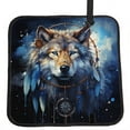 thumbnail image 1 of Wolf Indian Dream Starry Foldable Seat Cushion for Bleachers, Stadium Seats, Camping & Outdoor Events, Portable Lightweight Pad with Carabiner, 1 of 6