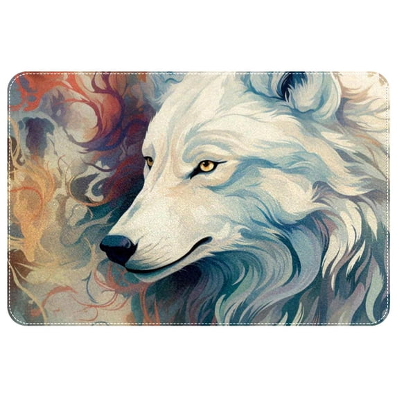 Wolf Indoor Rug Outdoor Carpet Door Rug Polyester Non-Slip Machine Washable Bath Mats