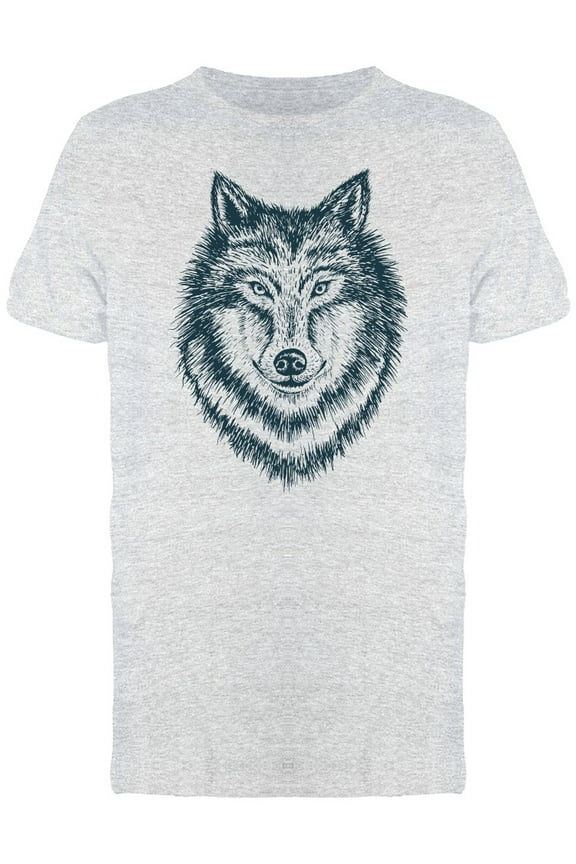 Wolf Ink Style Portrait T-Shirt Men -Image by Shutterstock, Male Medium