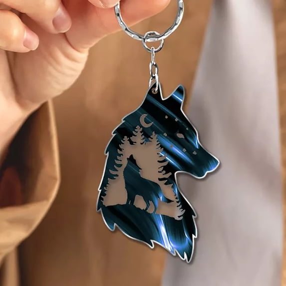 Wolf Keychain Gift, Qiopertar Under $5 Wolf Key Chain Plateau Wolf Key Chain, Plateau Wolf Decoration, Wolf Key Chain Gift, Key Decoration