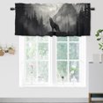 thumbnail image 1 of Wolf Kitchen Curtain Valances Wildlife Animal Foggy Forest Pine Trees Woodland Thermal Insulated Room Darkening Curtain for Dinning Room 54 by 18 in, 1 Panel, 1 of 6