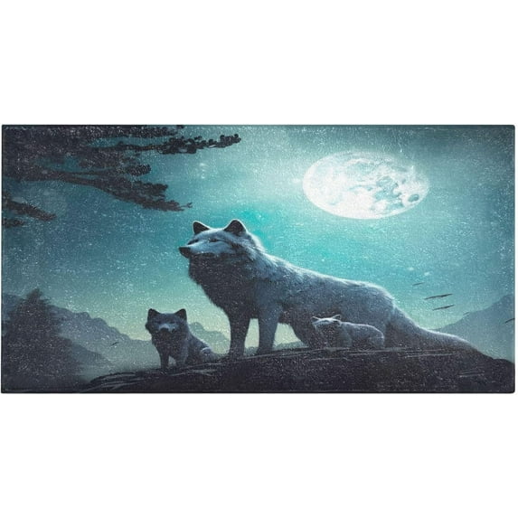Wolf Kitchen Mat Soft and Absorbent Bath Mats for Bathroom Non Slip Quick Dry Shaggy Bath Carpet Machine Wash for Kitchen Bathroom Shower 39x20 in Home Decor