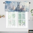 thumbnail image 1 of Wolf Kitchen Valance Curtain Rod Pocket Winter Misty Forest Wildlife Safari Animal Wolves Snowflake Pine Tree Thermal Insulated Room Darkening Curtain for Dinning Room 54 by 18 in, 1 Panel, 1 of 6