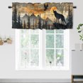 thumbnail image 1 of Wolf Kitchen Window Curtain Valance Forest Eagle Wild Animals Rustic Wooden Board Rod Pocket Window Valance for Living Room Bathroom Bedroom Kitchen 54 by 18 in, 1 Panel, 1 of 6
