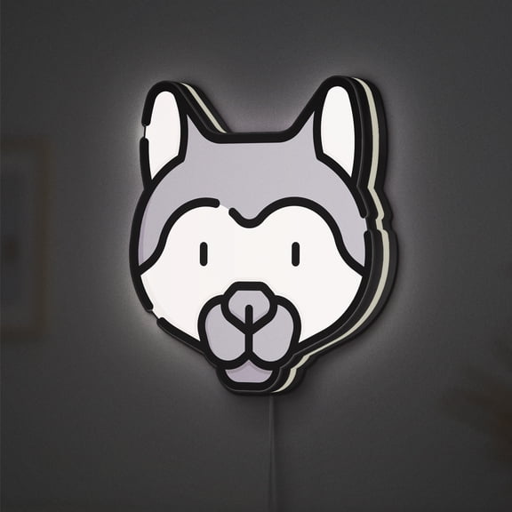 Wolf LED Lightbox - Wild Howl Silhouette Profile Decor, Custom Led Sign for Home Office Shop Decor (Height 16 inch, 40cm)