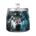 thumbnail image 1 of Wolf Lightning Clouds Ashtray with Lid Smell Proof Cigarette Ashtray Stainless Steel Smokeless Ash Holder for Indoor Outdoor, 1 of 7