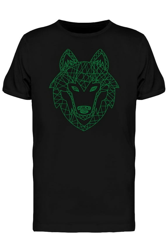 Wolf Logo In Cross Lines T-Shirt Men -Image by Shutterstock, Male Small