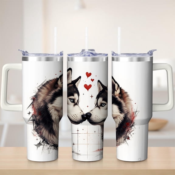 Wolf Love Stainless Steel Tumbler, 30oz
