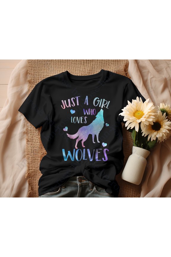 Wolf Lover Cute Wild Wolves Artistic Graphic T-Shirt