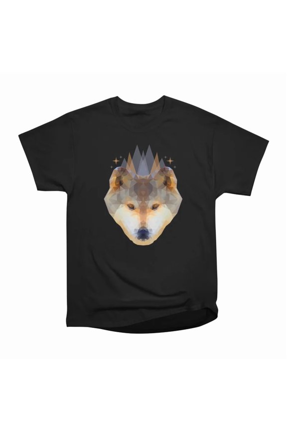 Wolf Low Poly Orange T-Shirt Tee Gift For Him Merch For Her Apparel For Friend