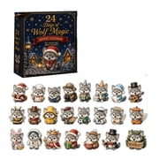Wolf Magic Advent Calendar 2026, 24 Pcs Whimsical Wolf Themed Acrylic Hanging Ornaments, Holiday Countdown Collectible Surprise Gift for Wolf Lovers
