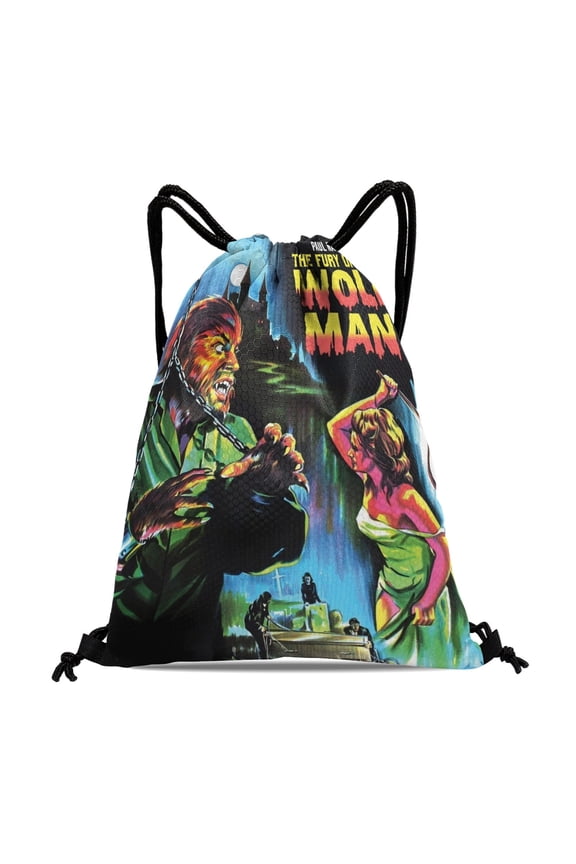 Wolf Man Backpack Bag Goodies Merch Drawstring Party Favors Gym Waterproof Swimming Beach