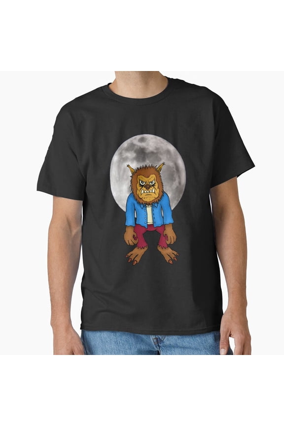 Wolf Man Retro Monster Classic Film Inspired Night Beast Unisex T-Shirt, up to size 5XL