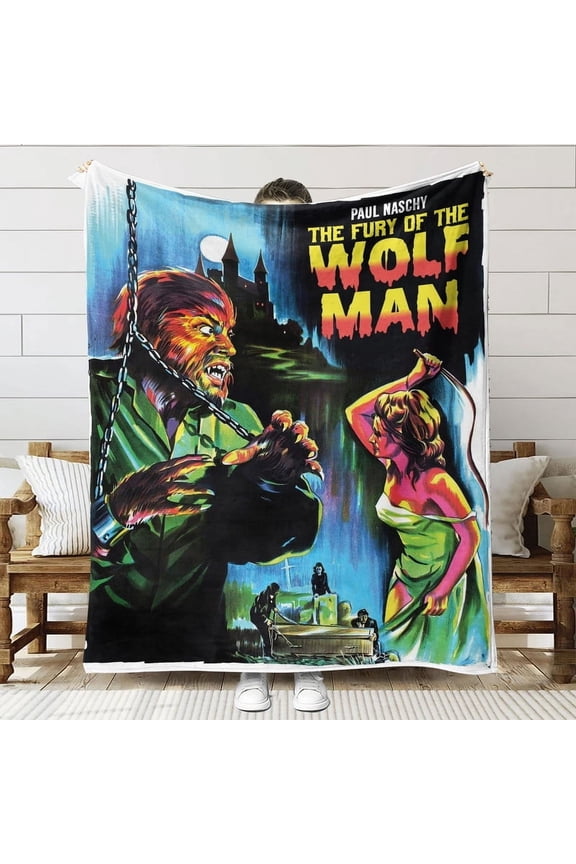 Wolf Man Throw Blanket Gifts for Fans Lover Girls Boys Women Present Hoodie Him Bed 30"x40"