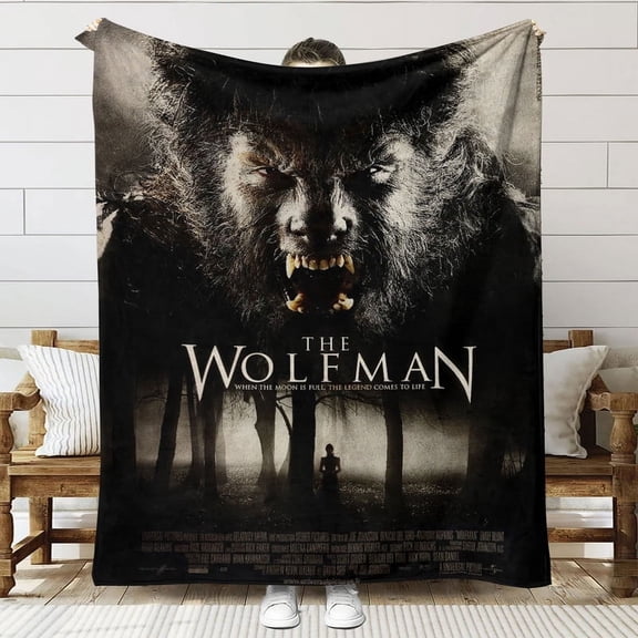 Wolf Man Throw Blanket Gifts for Fans Lover Girls Boys Women Present Hoodie Him Bed 50"x60"