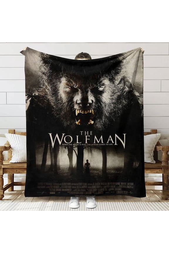 Wolf Man Throw Blanket Gifts for Fans Lover Girls Boys Women Present Hoodie Him Bed 50"x60"