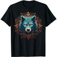 thumbnail image 1 of Wolf Mandala Artwork | Animal Motif Wolf Black oversized loose and comfortable T-Shirt, 1 of 3