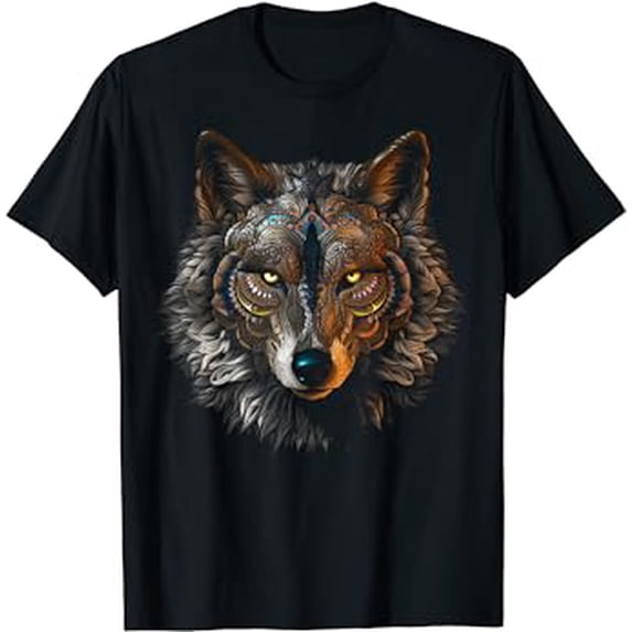 Wolf Mandala Artwork | Animal Motif Wolf T-Shirt