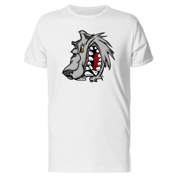 Wolf Mascot, Retro Cartoon T-Shirt Men -Image by Shutterstock, Male Medium
