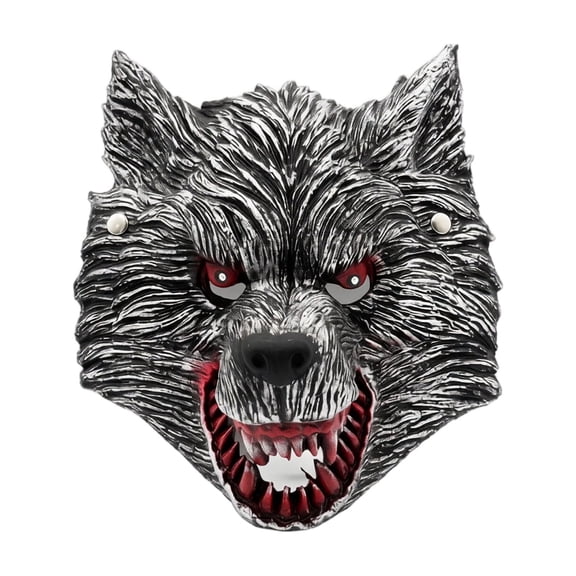 Wolf Mask Scary Full Face Plastic Adult Halloween Accessory for Masquerade Haunted House Party Use