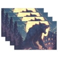 thumbnail image 1 of Wolf Monster Houses and Moon 12×18 inch Placemats Heat Resistant Washable Foldable Rectangular Placemats Set Decoration Indoor Outdoor for Kitchen Dining Table 6PCs, 1 of 8