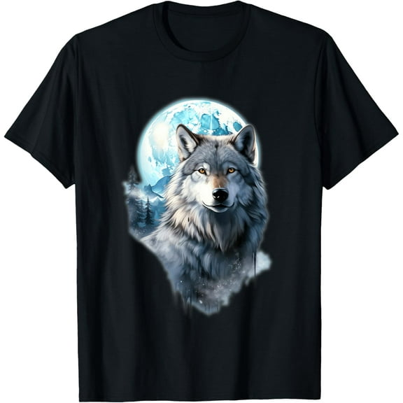Wolf Moon Graphic T-Shirt Tops Tee