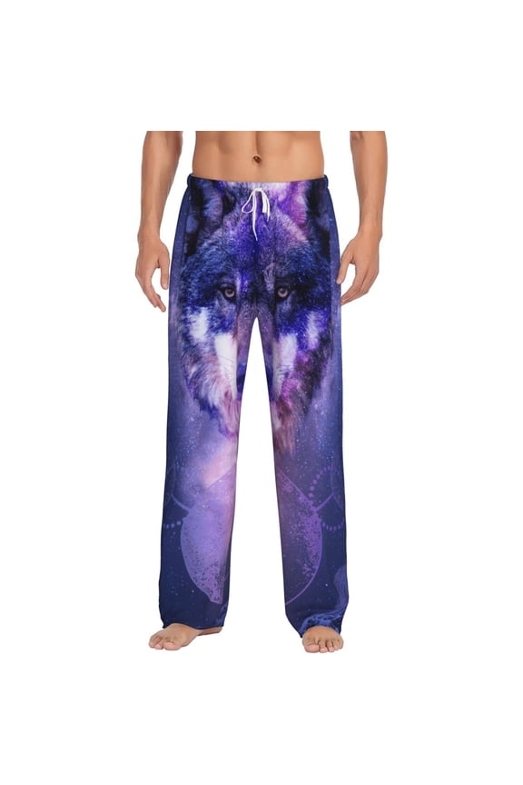 Wolf Moon Men's Pajama Pants Soft Breathable Sleep Lounge Pants with Pockets, Elastic Waist PJS Bottoms for Nightwear & Home XX-Large