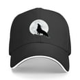 thumbnail image 1 of Wolf Moon Print Baseball Cap Adjustable Strap for Running Workouts and Outdoor Activities All Seasons,Adult One Size Fits All, 1 of 8