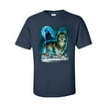 thumbnail image 1 of Wolf Moon Silhouette T-shirt Wolves In The Wild Scenic Forest Howling Wolverine Majestic-Navy-4XL, 1 of 4