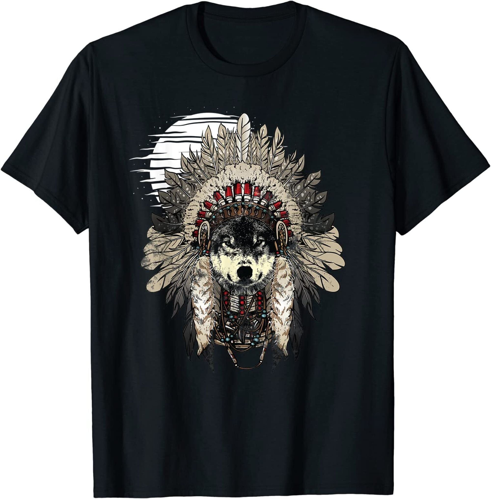 Wolf Moon T-Shirt - Exquisite Native American Design, Ideal Present ...