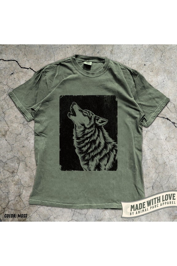 Wolf Moon T-Shirt, Full Moon Wolf Shirt for Men & Women, Lone Wolf Graphic Tee, Spiritual Animal Shirt, Nature Wildlife Aesthetic Top