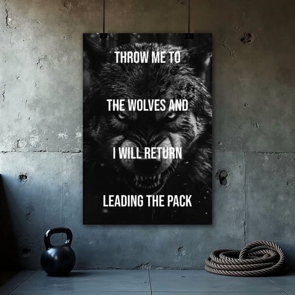 Wolf Motivational Poster - Inspirational Gym Wall Art For Home Office Home Decor Office Wall Art