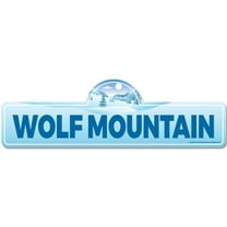 Wolf Mountain Street Sign | Indoor/Outdoor | Skiing Skier Snowboarder Décor for Ski Lodge Cabin Mountian House | SignMission personalized gift