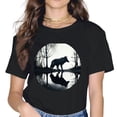 thumbnail image 1 of Wolf Mountains Landscape Animal Art Animal Lover Wolf Women T-Shirt, 1 of 3