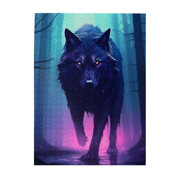 Wolf Myth Forest Creature Eyes 500-Piece Wooden Jigsaw Puzzle for Adults, Fun & Challenging Family Brain-Teaser, Perfect Home Decor & Gift